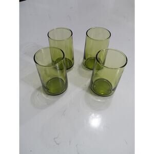 Vintage avocado green (mini)glass set of 4